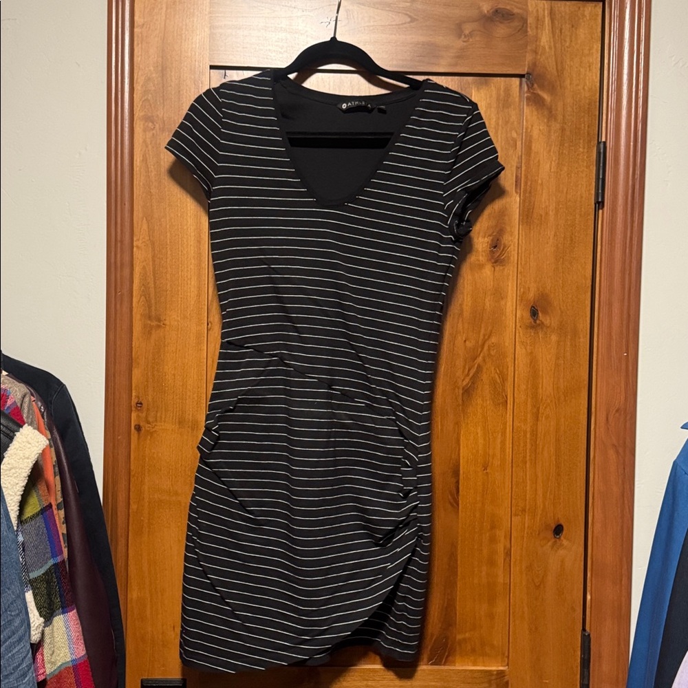 Athleta Black and White Striped Dress